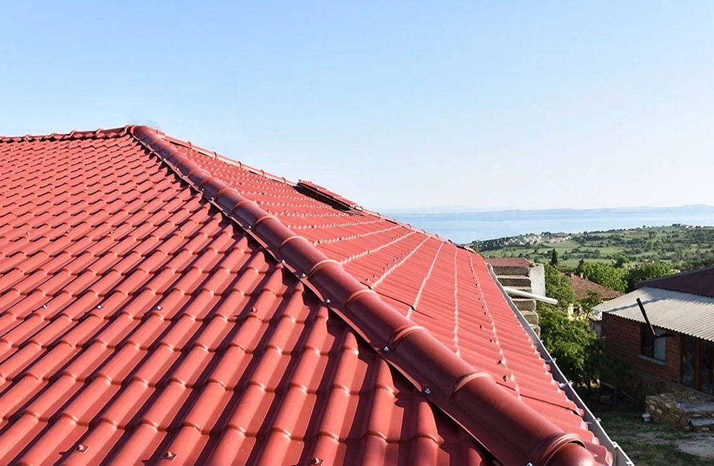 Terracotta tile roof ridge with a clean professional finish